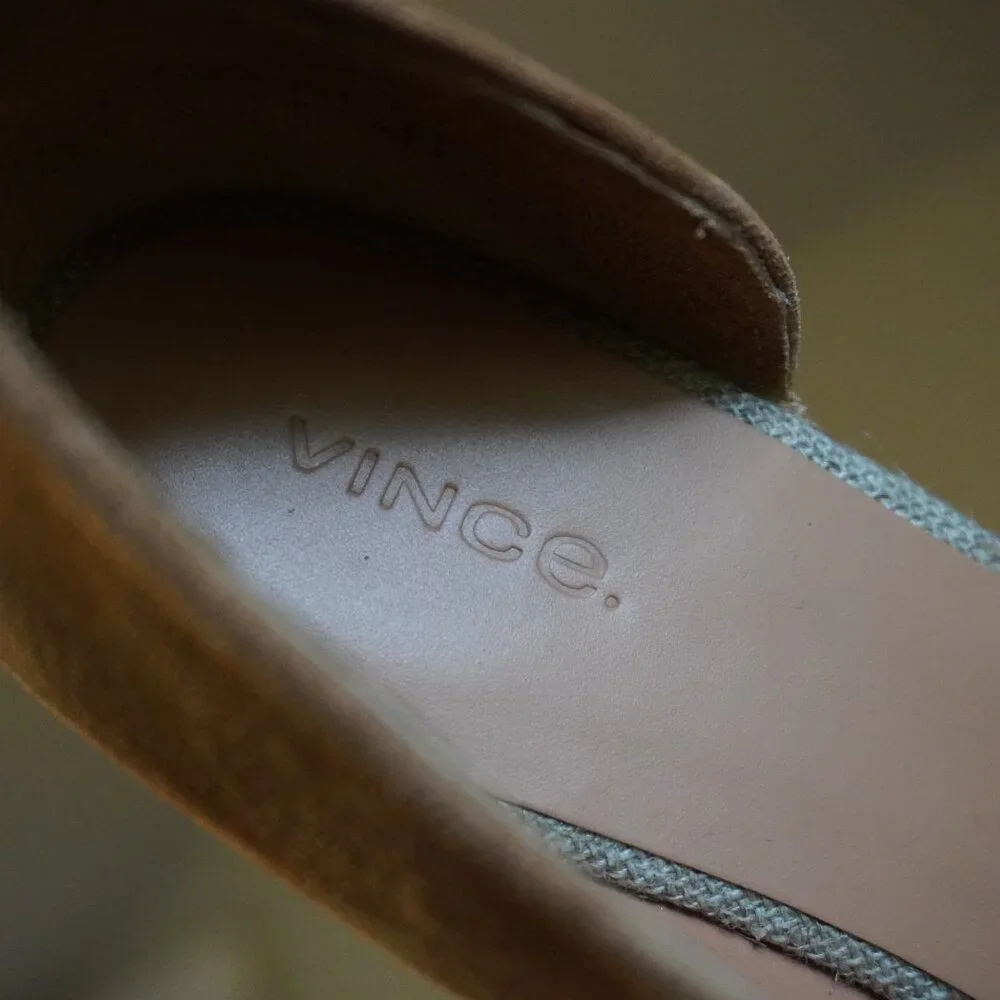 Vince Sonora‎ Tan Suede Esparille Slip on Wedge